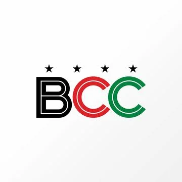 Letter BCC font with cutting inside. Related to initial typography monogram Illustrazione stock