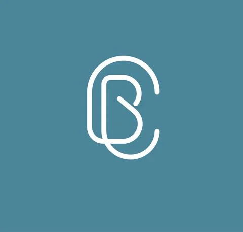 Letter BC,CB with thin geometric lines Stock Illustration