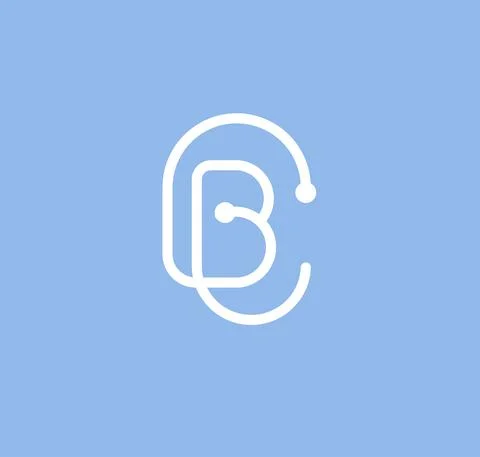 Letter BC,CB with thin geometric lines Stock Illustration