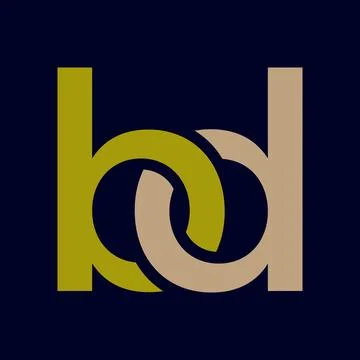 Letter BD Icon Design, Minimal Modern Alphabet Symbol for App and Web UI 스톡 일러스트