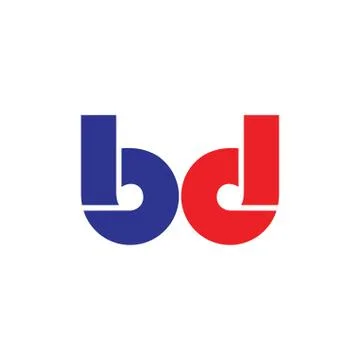 Letter bd simple geometric line logo vector Stock Illustration