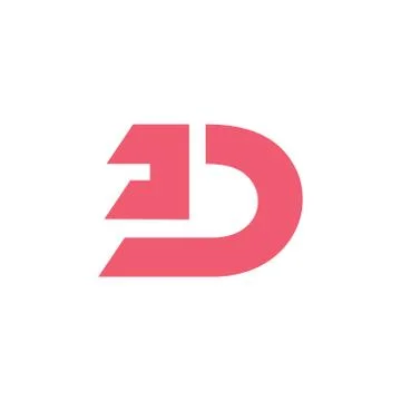 Letter bd simple geometric motion logo Stock Illustration