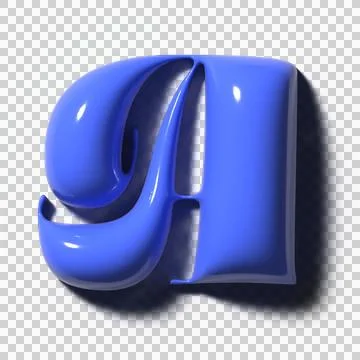 Letter A is being shown in glossy 3D render on transparent background, with Stock Illustration
