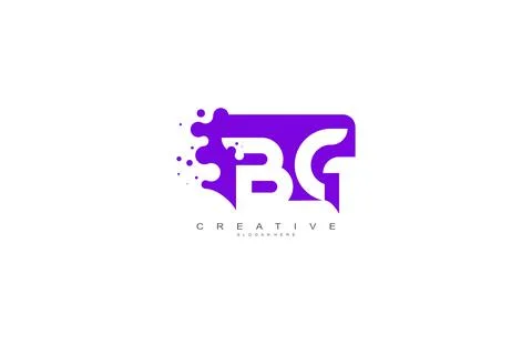 Letter BG Logo Design Vector with Abstract Square Shape Dots Stock Illustration