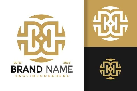 Letter BHB Unique Monogram Logo vector icon illustration Stock Illustration