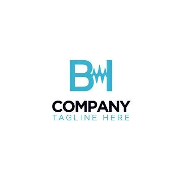 Letter BI Monogram Pulse Logo Icon Stock Illustration