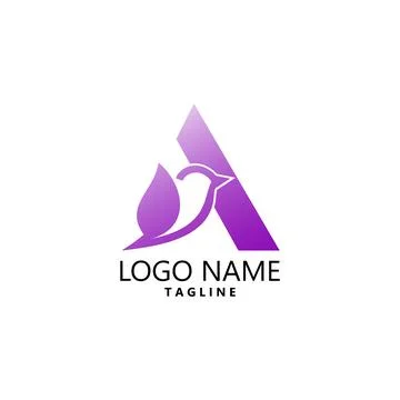 Letter A bird logo design vector Stock Illustration