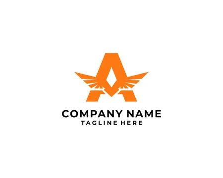 A letter bird logo, a logo type eagle bird, eagle bird A logo Stock Illustration