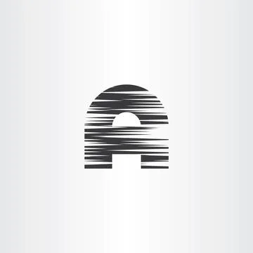 Letter a black scratched vector icon Stock-Illustration