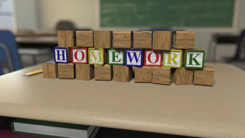 Letter Block Series - "Homework" Stock Footage 292661958
