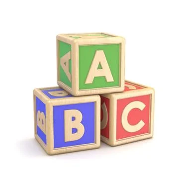 Letter blocks ABC. 3D Stock Illustration