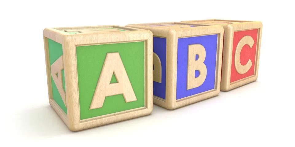 Letter blocks ABC. 3D Stock Illustration