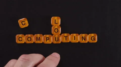 Letter Blocks Spell Cloud Computing Stock Footage 46664242