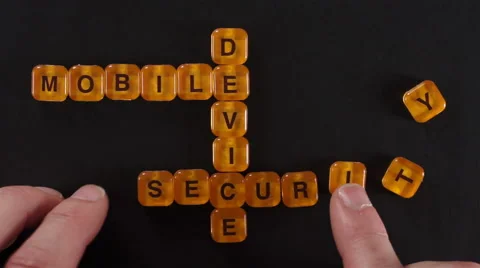 Letter Blocks Spell Mobile Device Security Stock Footage 46634653