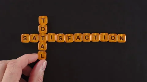 Letter Blocks Spell Total Satisfaction Stock Footage 46666212