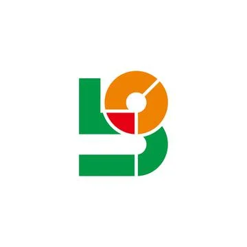 Letter bo round chart circle geometric logo vector Stock Illustration