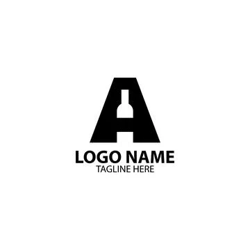 Letter A bottle logo design vector 스톡 일러스트