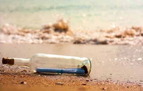 Letter in a bottle Stock Photos