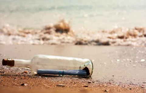 Letter in a bottle Stock Photos