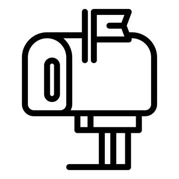 Letter box icon outline vector. Mailbox correspondence Stock Illustration