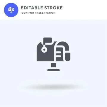 Letter Box icon vector, filled flat sign, solid pictogram isolated on white,  스톡 일러스트