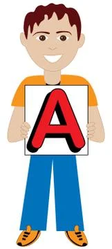 Letter A Boy Stock Illustration