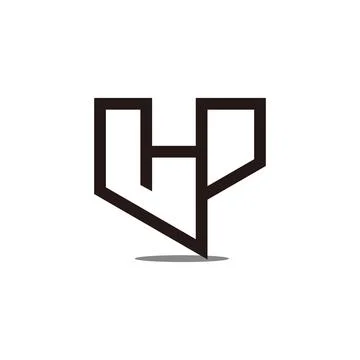 Letter bp simple geometric linked lines logo vector Stock Illustration