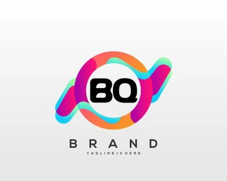 Letter BQ initial Logo Vector With colorful Ilustração Stock