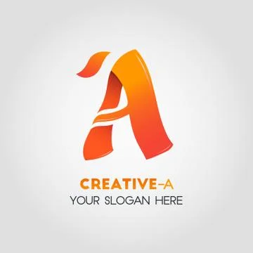 A Letter Business Logo Template With Gradient Orange Color Illustration
