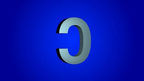 The letter C 3-D rotating on a blue background Stock Footage 114238655