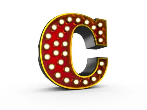 Letter C 3D Broadway Style Stock Illustration