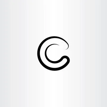 Letter c black vector symbol element sign logo Stock-Illustration