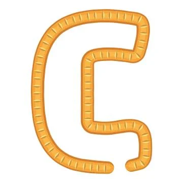 Letter c bread icon, cartoon style Stock Illustration