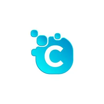 Letter C Bubble logo template or icon vector illustration Stock Illustration