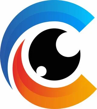 Letter C with camera eye Logo design Stock Illustration