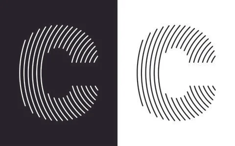 Letter c, cc logo typography Illustrazione stock
