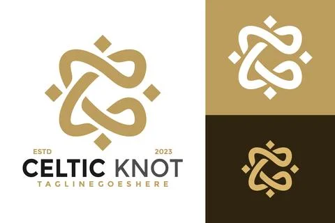 Letter C Celtic Knot logo design vector symbol icon illustration Stock Illustration