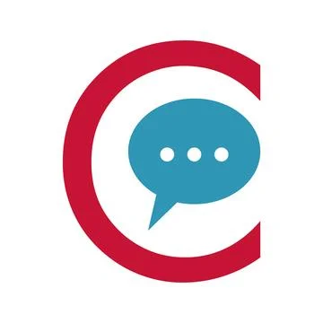 Letter C Chat Symbol Vector Stock Illustration