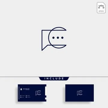 Letter C Chat Talk Logo Template Vector Design Stock Illustration