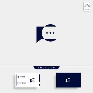 Letter C Chat Talk Logo Template Vector Design Illustrazione stock