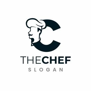 Letter C Chef Logo , Initial Restaurant Cook Vector Design Stock Illustration