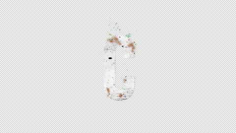 Letter C with colored particles and ash, letter smoldering, english alphabet Stock Footage 289141703