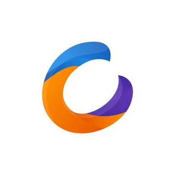 Letter c colorful vector design template illustration Illustrazione stock