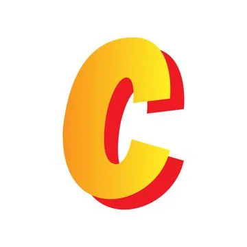 Letter c, comic style typeface with transparent background Stock Illustration