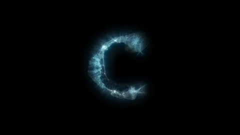 The letter C composed of abstract energy. Stock Footage 147000085