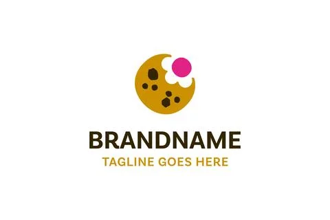 Letter C Cookie Flower Logo, symbolizing sweetness, creativity, warmth, and.. Ilustración de archivo