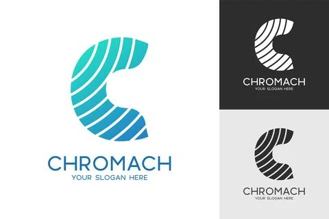 Letter C Creative Initial Vector Logo Template Stock Illustration