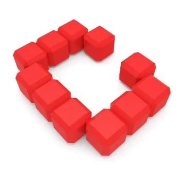 Letter c cubic red Stock Illustration