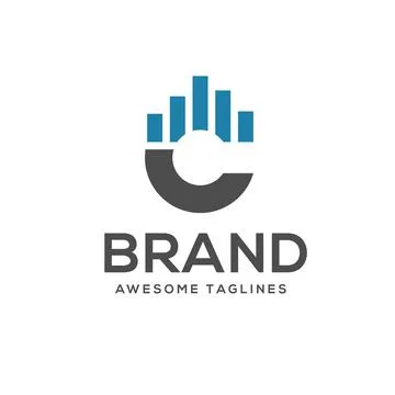 Letter C data logo, Technology Smart logo, Stock Illustration