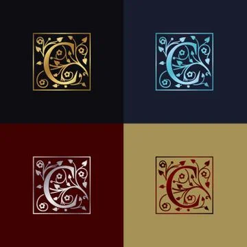 Letter C Decorative Logo Stock Illustration